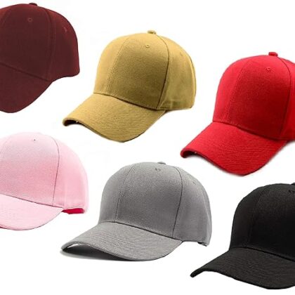 Cotton Blend Cap (Pack Of 6) (ALC-6CAP-MRPBBG_Pink, Maroon, Beige, Grey, Black, Red_Free Size)